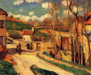  1876 Pintura - Cruce de caminos en l Hermitage Pontoise 1876 Camille Pissarro